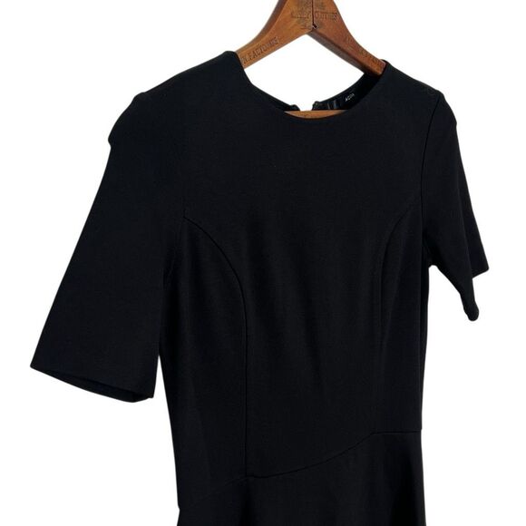 Aqua Short Sleeve Striped Skirt Fit & Flare Mini Dress Black White Size Large - Picture 4 of 8